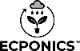 Logo of Ecponics with a stylized plant design on a black background